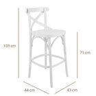 Banqueta Madeira Tauarí X Texas  Branco