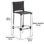 Banqueta Madri Em Alumínio Para Edícula, Cozinha, Balcão, Áre