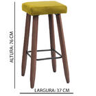 Banqueta Malbec Suede Amarelo Pés Palito Bnn Decor