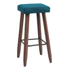 Banqueta Malbec Suede Azul Turquesa Pés Palito Bnn Decor