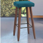 Banqueta Malbec Suede Azul Turquesa Pés Palito Bnn Decor