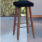 Banqueta Malbec Veludo Azul Pés Palito Bnn Decor