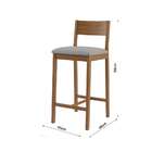 Banqueta Manu Cinza E Nogueira