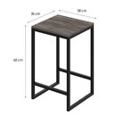 Banqueta Média 38x36x60cm Active Yescasa Carvalho Dark/preto