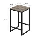 Banqueta Média 38x36x60cm Active Yescasa Carvalho/preto