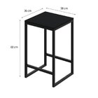 Banqueta Média 38x36x60cm Active Yescasa Preto Ônix/preto