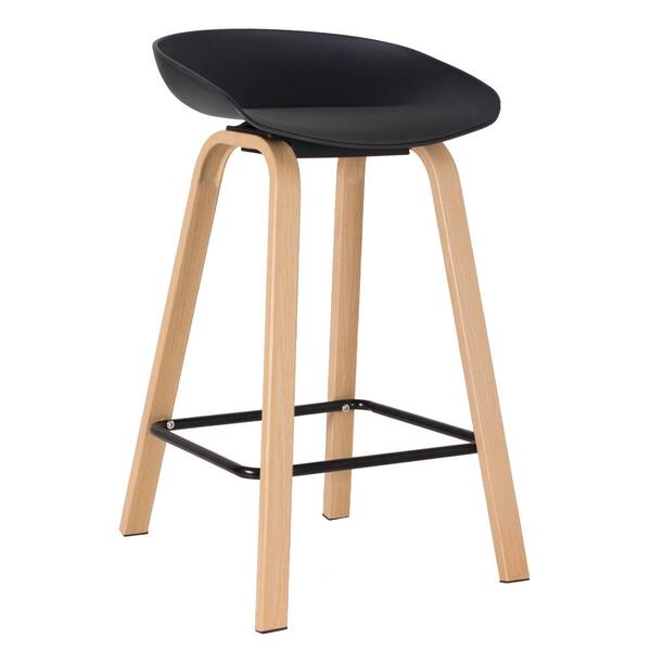 Banqueta Média Bancada Cozinha Cassia 66 Cm Preto