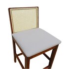 Banqueta Média Com Telinha Pérola Madeira Maciça E Assento Es