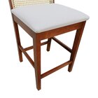 Banqueta Média Com Telinha Pérola Madeira Maciça E Assento Es