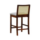 Banqueta Média Com Telinha Pérola Madeira Maciça E Assento Es