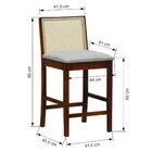 Banqueta Média Com Telinha Pérola Madeira Maciça E Assento Es