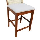 Banqueta Média Com Telinha Pérola Madeira Maciça E Assento Es