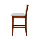 Banqueta Média Com Telinha Pérola Madeira Maciça E Assento Es