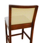 Banqueta Média Com Telinha Pérola Madeira Maciça E Assento Es