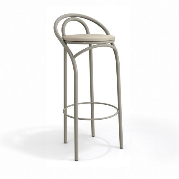 Banqueta Média Dublin Com Encosto Kappesberg Banco Cozinha Me