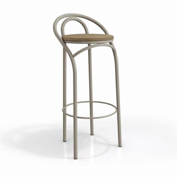 Banqueta Média Dublin Com Encosto Kappesberg Banco Cozinha Me