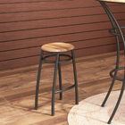 Banqueta Média em Aço 60cm Preto Viracopos Metalnew