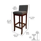 Banqueta Média Em Madeira Maciça Nápoles Pinhão