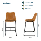 Banqueta Média Encosto Estofado Fixa Para Cozinha Área Gourme