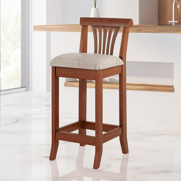 Banqueta Média Estofada Encosto Valentina 36x90cm Bancada Bal