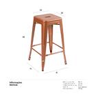 Banqueta Média Iron Tolix - 66 Cm - Cobre Rose