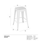 Banqueta Média Iron Tolix 66 Cm Design Industrial Com Almofad