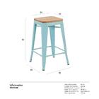 Banqueta Média Iron Tolix Com Assento De Madeira Rústica Clar