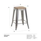 Banqueta Média Iron Tolix Com Assento De Madeira Rústica Clar