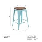 Banqueta Média Iron Tolix Com Assento De Madeira Rústica Escu