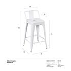 Banqueta Média Iron Tolix Com Encosto 66 Cm