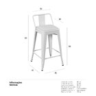 Banqueta Média Iron Tolix Encosto 66 Cm Design Industrial Com