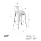 Banqueta Média Iron Tolix Encosto 66 Cm Design Industrial Com