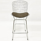 Banqueta Média Maciça Para Bar Modelo Bertoia Cromada Assento