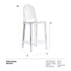 Banqueta Média Miss Sophia - Victoria Ghost - 66 Cm - Incolor