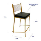 Banqueta Média Para Balcão Empilhável Kit 3 Unidades Cor Dour