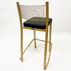 Banqueta Média Para Balcão Empilhável Kit 3 Unidades Cor Dour