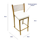 Banqueta Média Para Bancada Empilhável Cor Dourado Fosco Asse