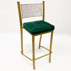 Banqueta Média Para Cozinha Empilhável Cor Dourado Fosco Asse