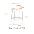 Banqueta Média Para Cozinha Ipanema Terracota