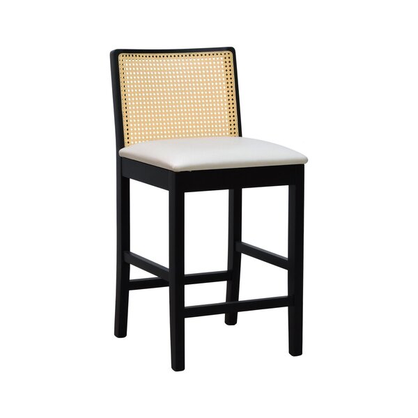 Banqueta Média Pérola Com 62cm Altura Madeira Maciça Encosto