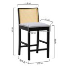 Banqueta Média Pérola Com 62cm Altura Madeira Maciça Encosto