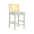 Banqueta Média Pérola Com 62cm Altura Madeira Maciça Encosto