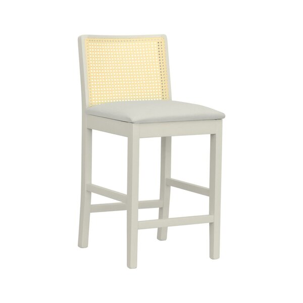 Banqueta Média Pérola Com 62cm Altura Madeira Maciça Encosto