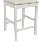 Banqueta Média Pérola Com 62cm Altura Madeira Maciça Encosto