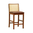 Banqueta Média Pérola Com 62cm Altura Madeira Maciça Encosto