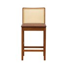 Banqueta Média Pérola Com 62cm Altura Madeira Maciça Encosto