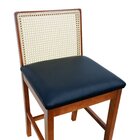 Banqueta Média Pérola Com 62cm Altura Madeira Maciça Encosto