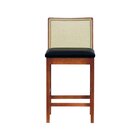 Banqueta Média Pérola Com 62cm Altura Madeira Maciça Encosto