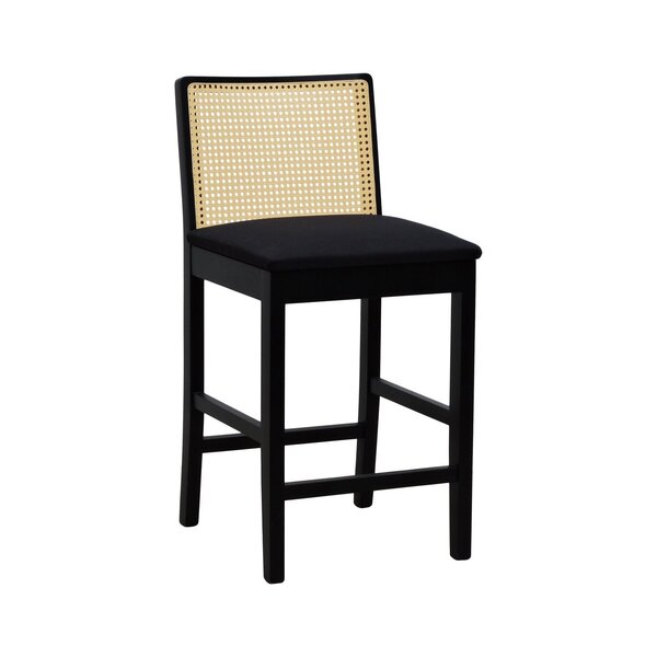 Banqueta Média Pérola Com 62cm Altura Madeira Maciça Encosto