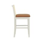 Banqueta Média Pérola Com 62cm Altura Madeira Maciça Encosto